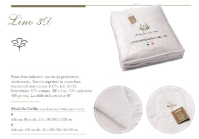 Coprimaterasso lino 3d