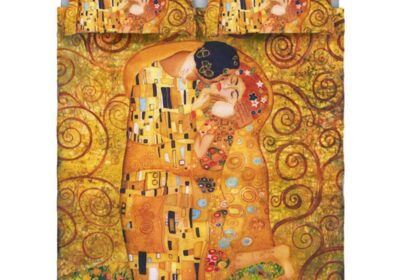 Copriletto estivo matrimoniale stampa digitale il bacio di Klimt
